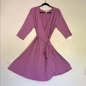 Purple wrap dress